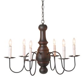 6-Arm Maple Glenn Wood Chandelier in Rustic Black