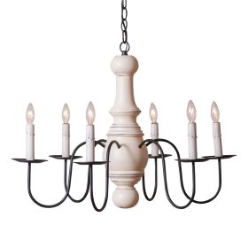 6-Arm Maple Glenn Wood Chandelier in Rustic White