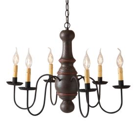 6-Arm Maple Glenn Wood Chandelier in Americana Espresso