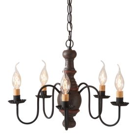 5-Arm Lancaster Wood Chandelier in Americana Espresso