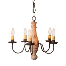 5-Arm Bed & Breakfast Wood Chandelier in Hartford Buttermilk