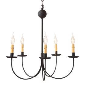 5-Arm Large Westford Chandelier in Textured Black