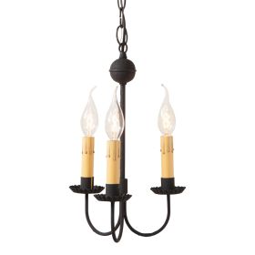 3-Arm Small Westford Chandelier in Textured Black