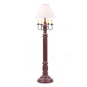 General James Floor Lamp in Red with Linen Fabric Shade