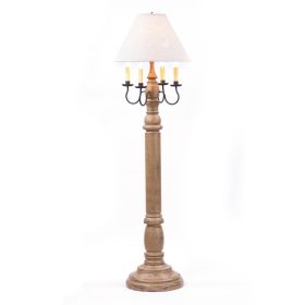 General James Floor Lamp in Pearwood with Linen Fabric Shade