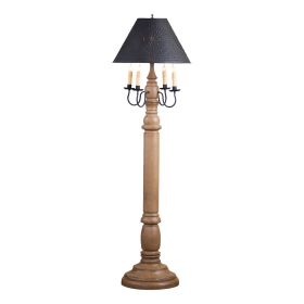 General James Floor Lamp Americana Pearwood with Textured Metal Shade