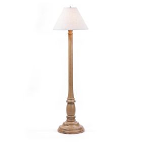 Brinton House Floor Lamp in Pearwood with Linen Fabric Shade