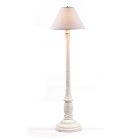 Brinton House Floor Lamp in White with Linen Fabric Shade