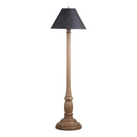 Brinton House Floor Lamp Americana Pearwood with Textured Black Metal Shade