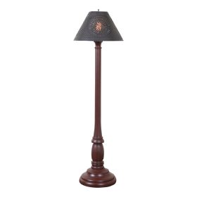 Brinton Floor Lamp in Rustic Red with Smokey Black Metal Shade