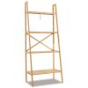 58 Inch 4-Tier Bamboo Ladder Bookshelf-Natural