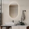 Oval LED Wall Mirror Backlit Dimmable Bathroom Wall Mounted Mirror