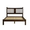 Queen Size Farmhouse Style Solid Wood Platform Bed with Headboard in Espresso