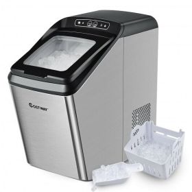 Ice Making Machine with 29 Pounds Pebble Ice per Day-Silver