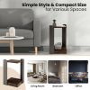 2-Tier Square End Table with Open Storage Shelf for Small Space-Coffee