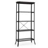 Industrial 5-Layer Bookshelf with Out-Stretched Legs-Rustic Brown