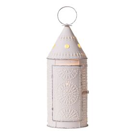 21-Inch Lantern in Rustic White