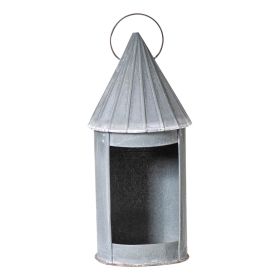 14-Inch Round Lantern in Weathered Zinc