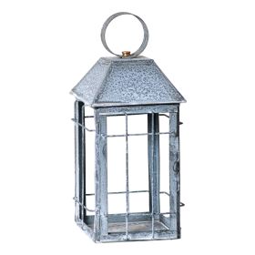 Rustic Table Lantern in Weathered Zinc