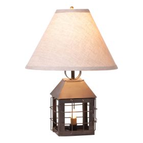 Colonial Lantern Lamp with Ivory Linen Shade