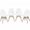 4 PCS Children Chair Set Medieval Style Dining Chairs with Wood Legs