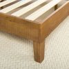 King size Modern Platform Bed Frame in Rustic Pine Finish