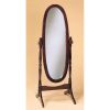 Oval Cheval Mirror Full Length Solid Wood Floor Mirror in Cherry