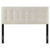 Full size Ivory Linen Fabric Upholstered Tufted Headboard