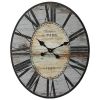 Gray Oversized Distressed Paris Wood Wall Clock