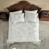 King Size 100-Percent Cotton Chenille 3-Piece Coverlet Bedspread Set in Ivory