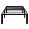 Twin 18-inch High Heavy Duty Black Metal Platform Bed Frame