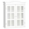 White Wall Mounted 2 Door Bathroom Storage Cabinet