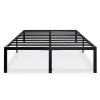 Queen 18-inch High Rise Heavy Duty Black Metal Platform Bed Frame