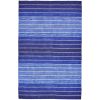 2' x 3' Striped Hand-Tufted Wool/Cotton Blue Area Rug