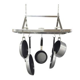 Heavy Duty Ceiling Mounted Rectangle Stainless Steel Hanging Pot Rack