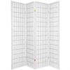 4-Panel Room Divider Oriental Shoji Privacy Screen in White