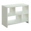 White 2-Shelf Modern Bookcase Console Table