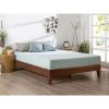 Queen size Modern Low Profile Solid Wood Platform Bed Frame in Espresso