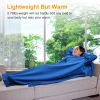 Wearable Fleece Blanket with Sleeves Cozy Warm Microplush Sofa Blanket Extra Soft Lightweight for Adult Women Men 3 Colors - Blue