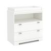 Modern Nursery 2 Drawer Storage Baby Changing Table in White