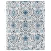 5' x 7' Coastal Blue Grey Damask Indoor Area Rug