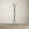 Metal Tree Branch Style Coat Rack with Multiple Hooks in Black