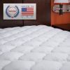 King size Plush Bamboo Baffle Box Stitch Mattress Pad / Topper