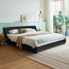 Full Size Modern Faux Leather Upholstered Platform Bed Frame Black