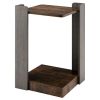 2-Tier Square End Table with Open Storage Shelf for Small Space-Coffee