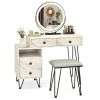 Modern Dressing Table with Storage Cabinet-White