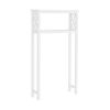 White Solid Wood Over the Toilet 1-Shelf Storage Rack