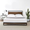 Queen size Metal Wood Platform Bed Frame with Headboard