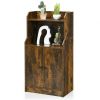 Storage Cabinet Bookcase with Doors and Display Shelf-Rustic Brown