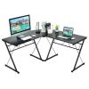 59 Inches L-Shaped Corner Desk Computer Table for Home Office Study Workstation-Black